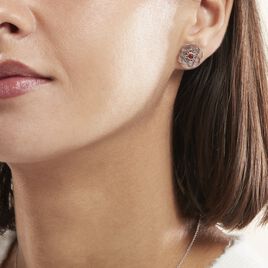 Boucles D'oreilles Puces Argent Blanc Aeson Ambre - Boucles d'oreilles fantaisie Femme | Histoire d’Or