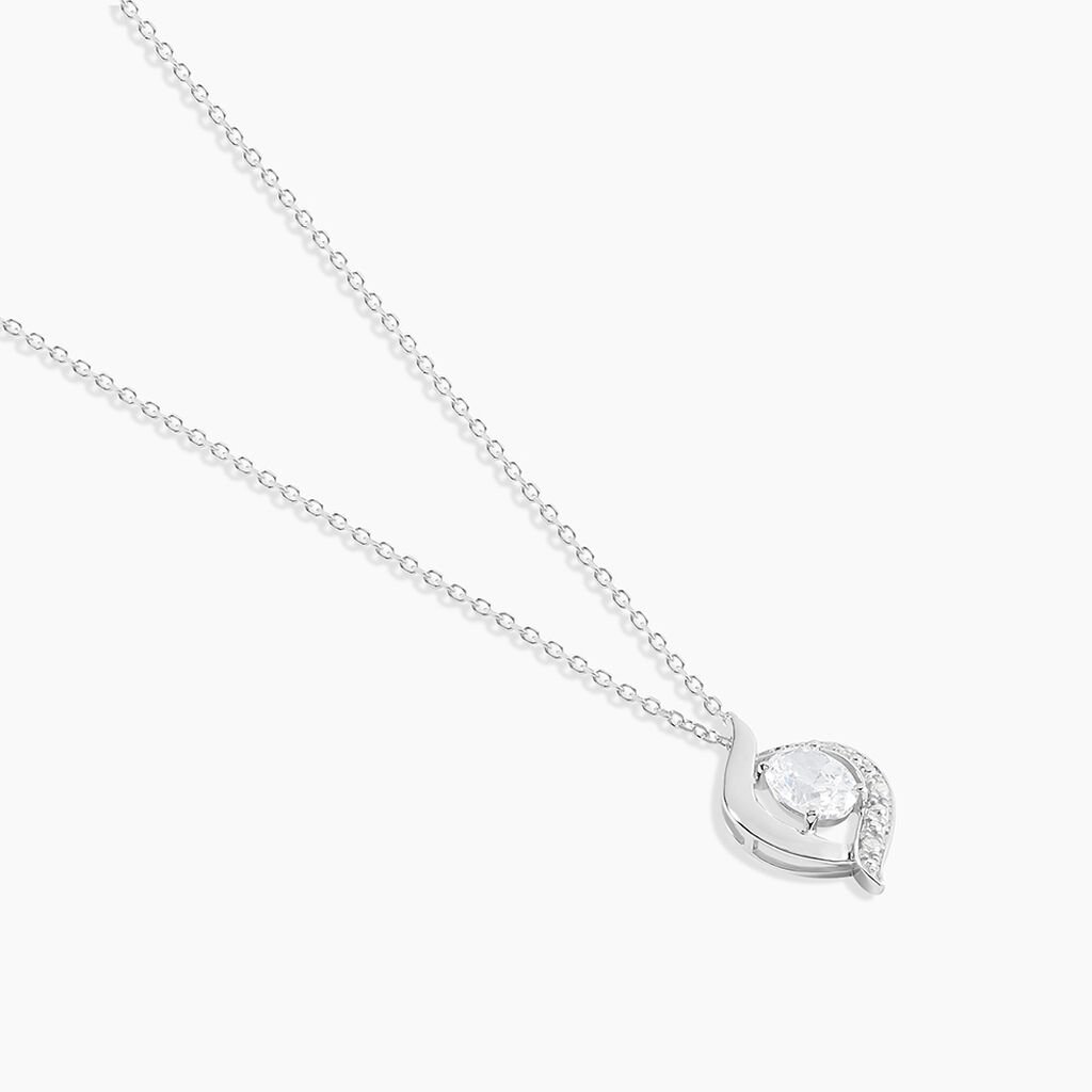 Collier Or Blanc Lydia Oxydes De Zirconium - Colliers Femme | Histoire d&rsquo;Or
