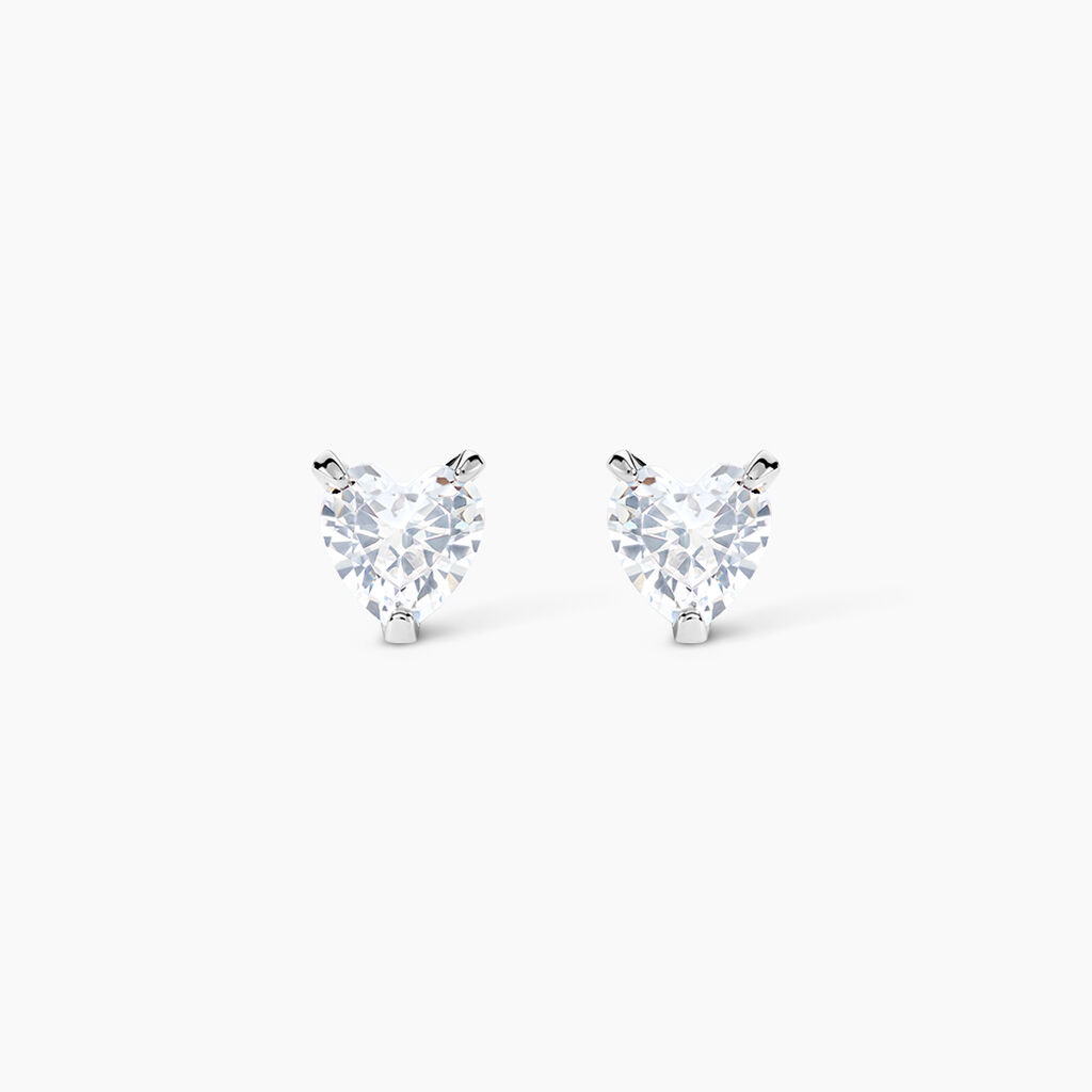 Boucles D'oreilles Puces Argent Blanc Schull Oxydes De Zirconium - Boucles d'oreilles fantaisie Femme | Histoire d&rsquo;Or