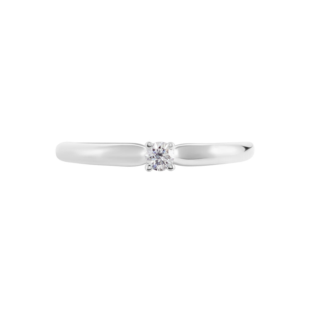 Bague Solitaire Flora Or Blanc Diamant - Bagues solitaires Femme | Histoire d’Or