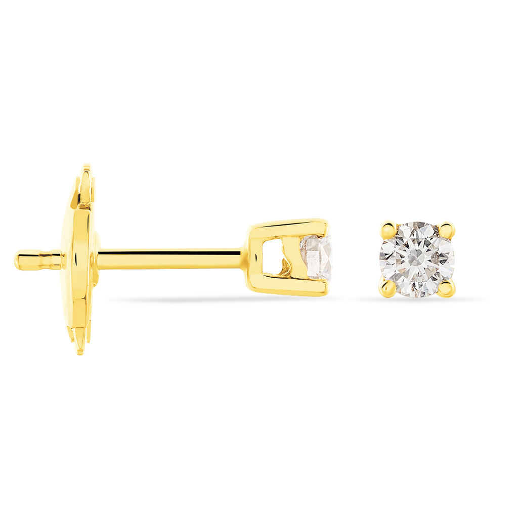 Boucles D'oreilles Puces Victoria Or Jaune Diamant - Clous d'oreilles Femme | Histoire d&rsquo;Or