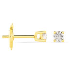 Boucles D'oreilles Puces Victoria Or Jaune Diamant - Clous d'oreilles Femme | Histoire d&rsquo;Or