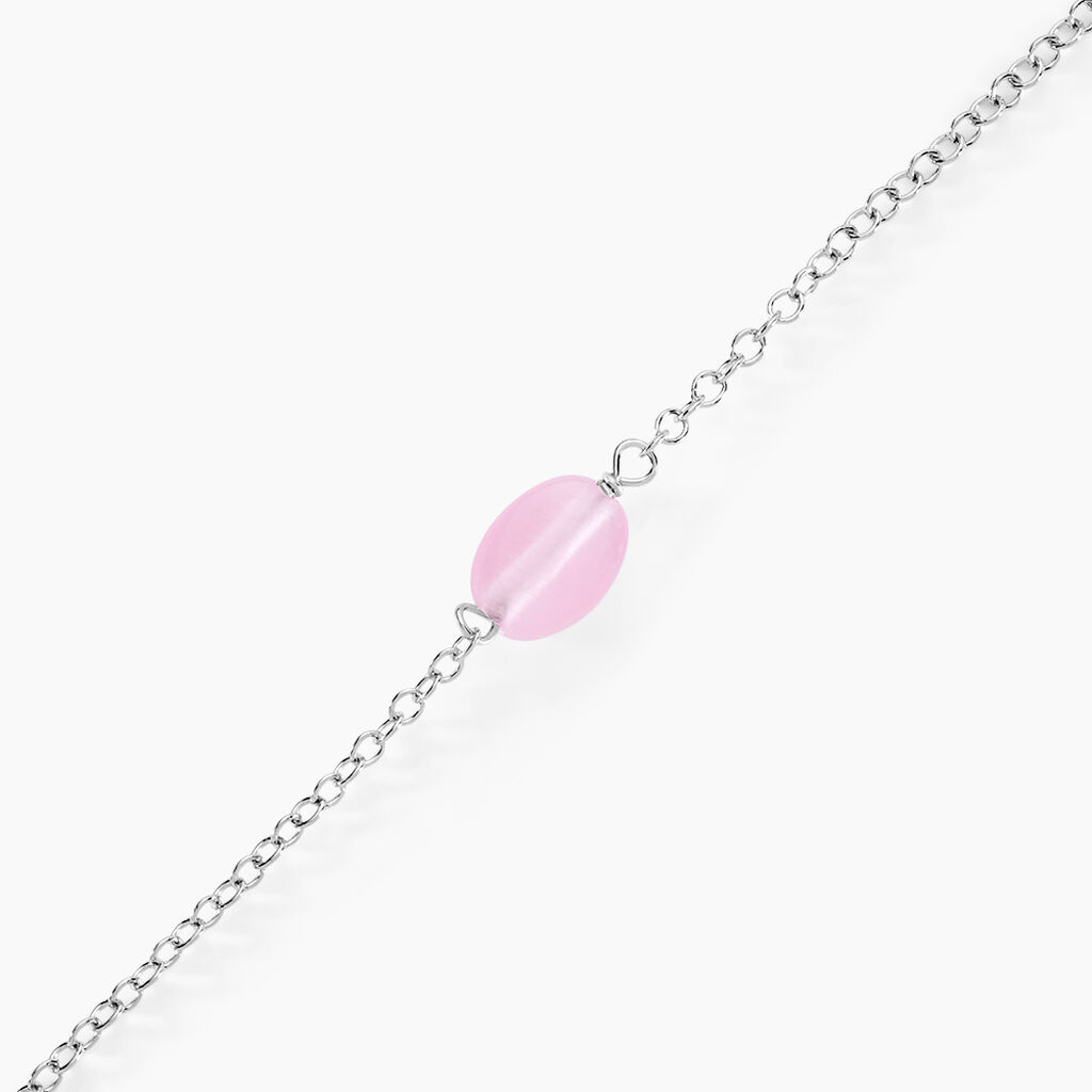 Bracelet Evren Argent Blanc Pierre De Synthese - Bracelets Femme | Histoire d&rsquo;Or