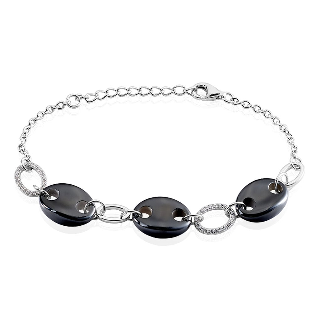 Bracelet Hattie Argent Blanc C&eacute;ramique Et Oxyde De Zirconium - Bracelets Femme | Histoire d&rsquo;Or