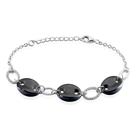 Bracelet Hattie Argent Blanc C&eacute;ramique Et Oxyde De Zirconium - Bracelets Femme | Histoire d&rsquo;Or