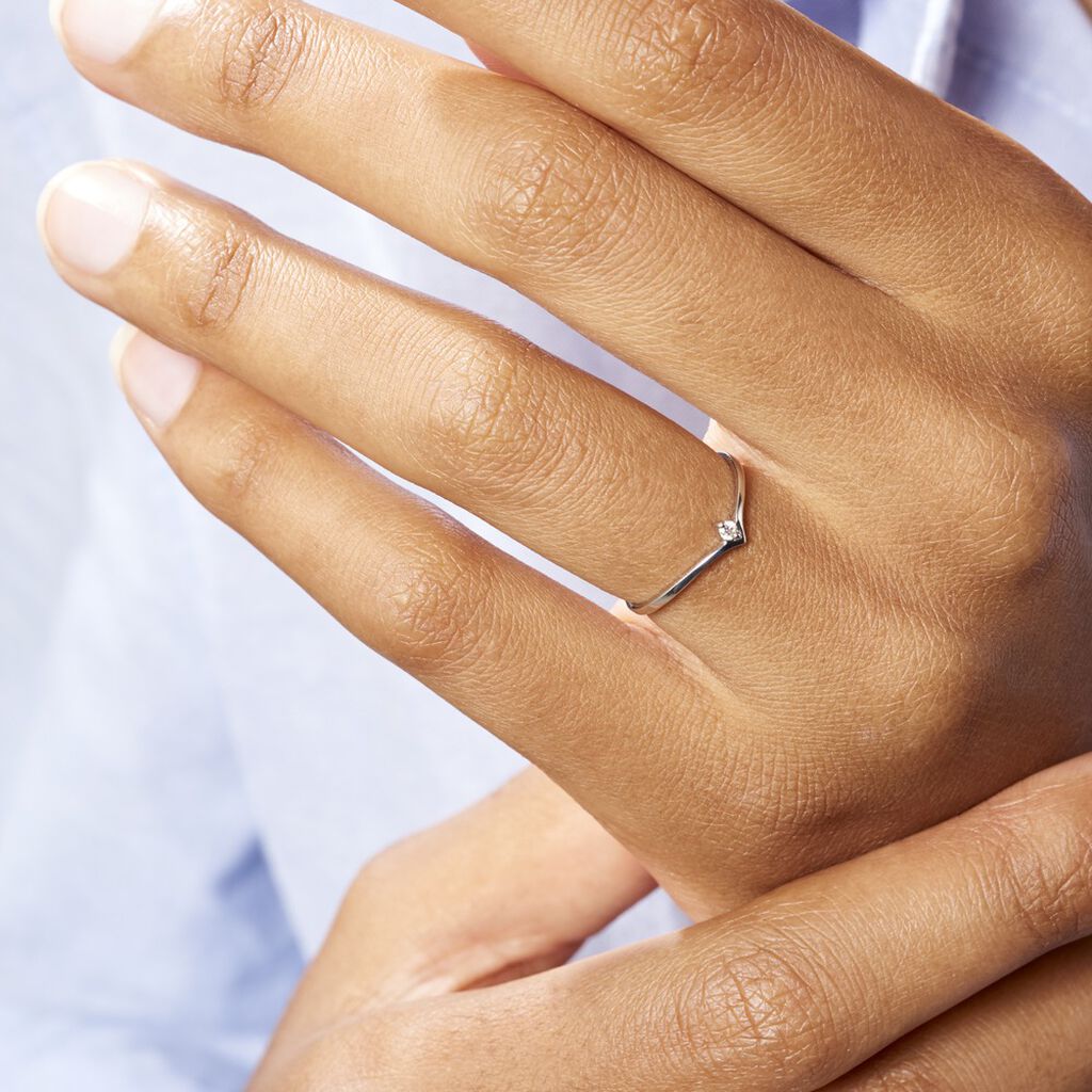 Bague Maye Or Blanc Diamant - Bagues solitaires Femme | Histoire d’Or
