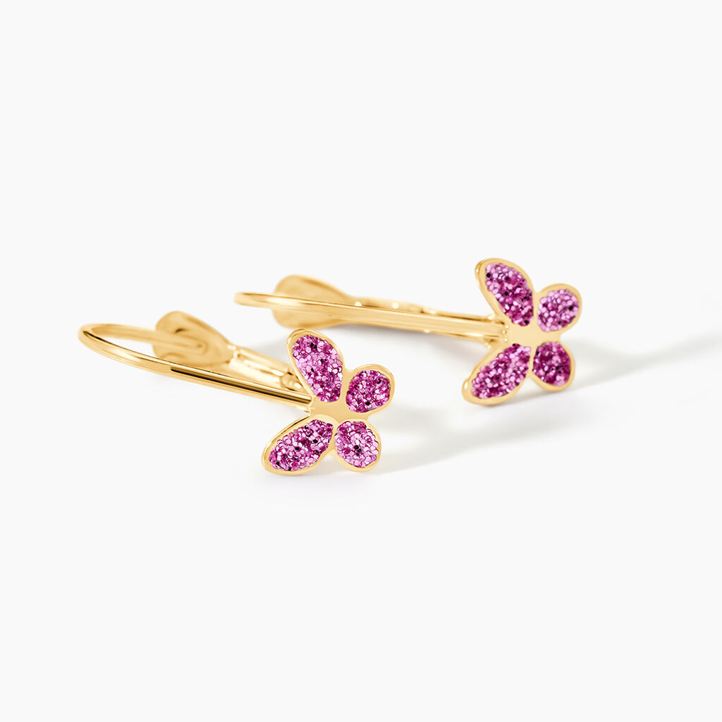 Boucles D'oreilles Pendantes Or Jaune Alyssia - Boucles d'oreilles pendantes Enfant | Histoire d&rsquo;Or