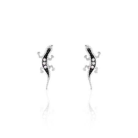 Boucles D'oreilles Puces Oya Argent Blanc Oxyde De Zirconium - Boucles d'oreilles fantaisie Femme | Histoire d’Or