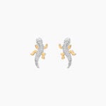 Boucles D'oreilles Puces Azzedine Salamandre Or Bicolore - Clous d'oreilles Femme | Histoire d&rsquo;Or