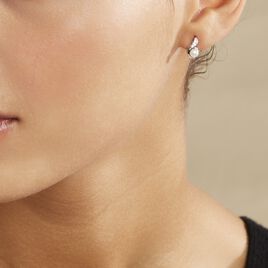 Boucles D'oreilles Puces Mellie Argent Blanc Perle De Culture - Boucles d'oreilles fantaisie Femme | Histoire d’Or