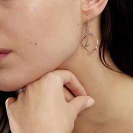 Boucles D'oreilles Pendantes Melaine Argent Blanc - Boucles d'oreilles fantaisie Femme | Histoire d’Or