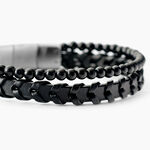 Bracelet Jourdan Cuir De Vache Noir Onyx - Bracelets Cuir Homme | Histoire d&rsquo;Or