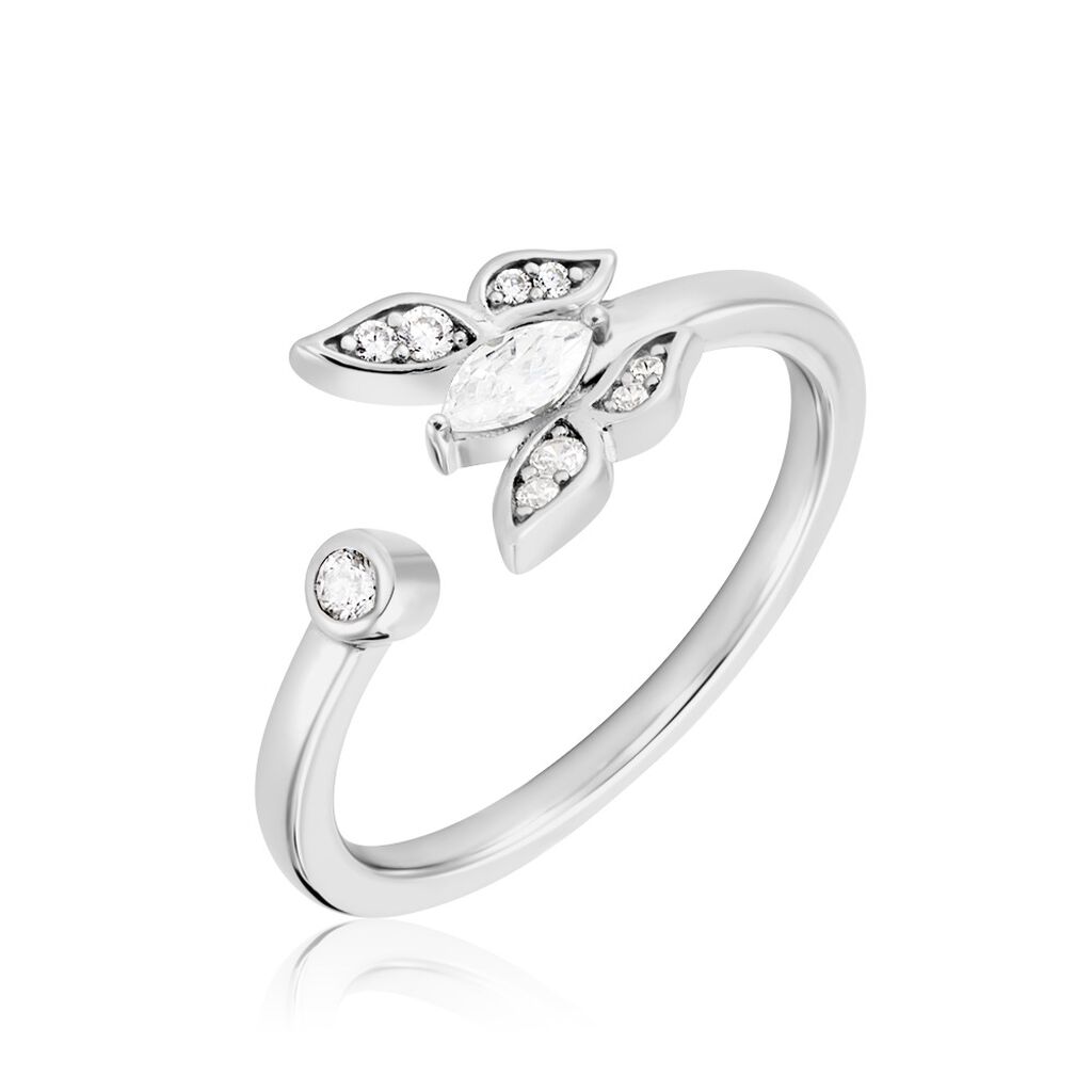 Bague Alill Argent Blanc Oxyde De Zirconium - Bagues solitaires Femme | Histoire d&rsquo;Or