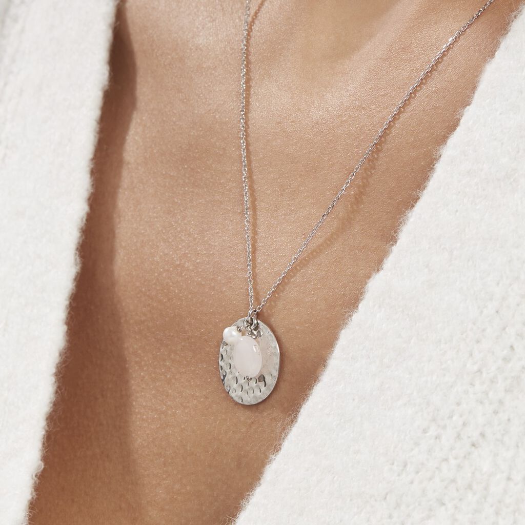 Collier Arcelia Argent Blanc Quartz Perle De Culture - Colliers Femme | Histoire d’Or