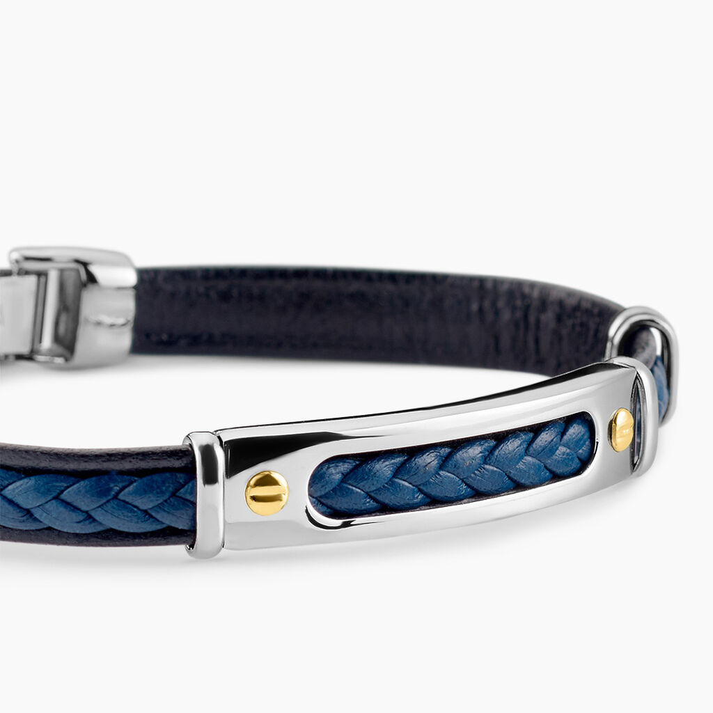 Bracelet Jourdan Cuir Bleu - Bracelets Cuir Homme | Histoire d&rsquo;Or