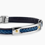 Bracelet Jourdan Cuir Bleu - Bracelets Cuir Homme | Histoire d&rsquo;Or