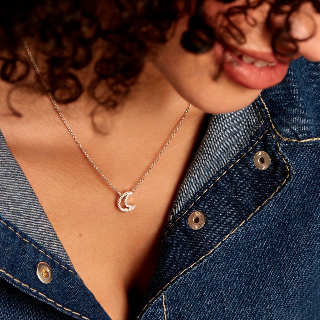 Collier Aisha Argent Blanc Oxyde De Zirconium - Colliers fantaisie Femme | Histoire d’Or