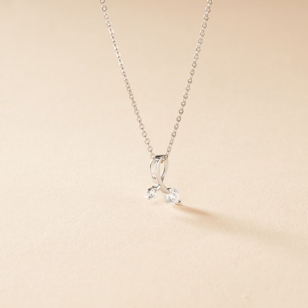Collier Briaga Argent Blanc Oxyde De Zirconium - Colliers fantaisie Femme | Histoire d&rsquo;Or