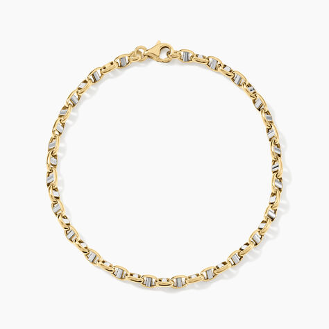 Bracelet Carlo Or Bicolore Maille Marine Ronde - Bracelets cha&icirc;ne Femme | Histoire d&rsquo;Or