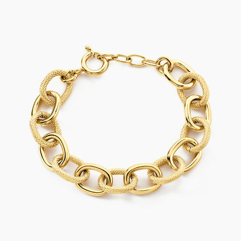 Bracelet Aelia Maille Alternee Acier Jaune - Bracelets Femme | Histoire d’Or