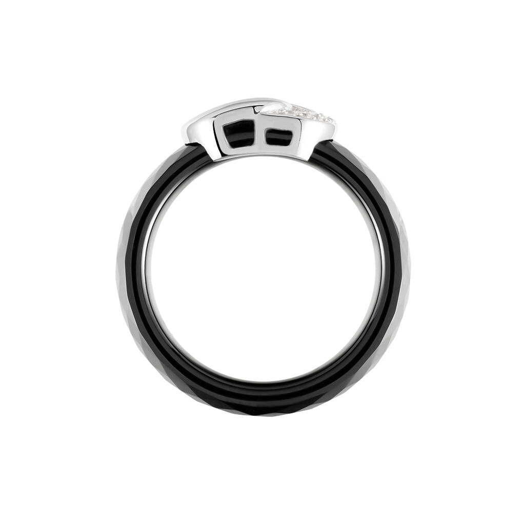 Bague Argent Blanc Valérie Oxyde De Zirconium Et Céramique - Bagues avec pierre Femme | Histoire d’Or