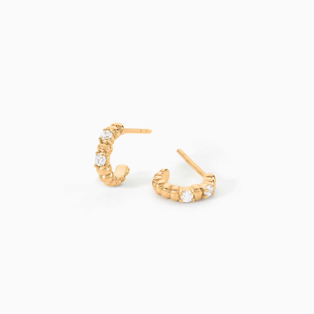 Cr&eacute;oles Aura Plaqu&eacute; Or Jaune Oxyde De Zirconium - Boucles d'oreilles cr&eacute;oles Femme | Histoire d&rsquo;Or