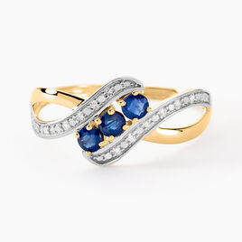 Bague Simma Or Jaune Saphir Et Diamant - Bagues avec pierre Femme | Histoire d’Or