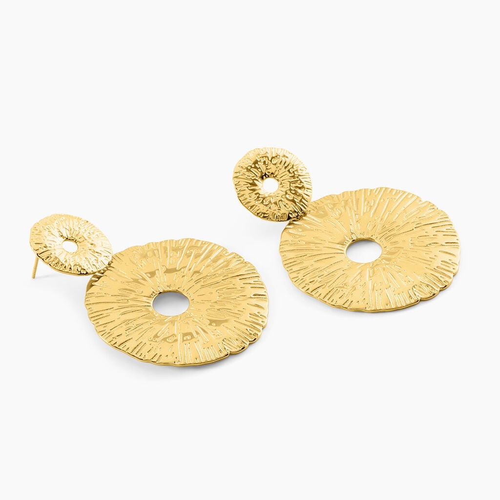 Boucles D'Oreilles Pendantes Savina Acier Jaune - Boucles d'oreilles fantaisie Femme | Histoire d&rsquo;Or