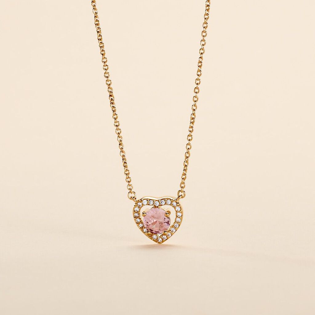 Collier Plaqu&eacute; Or Jaune Alais Oxyde De Zirconium - Colliers fantaisie Femme | Histoire d&rsquo;Or