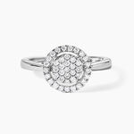 Bague Or Blanc Nawra Diamants Synth&eacute;tiques - Bagues avec pierre Femme | Histoire d&rsquo;Or