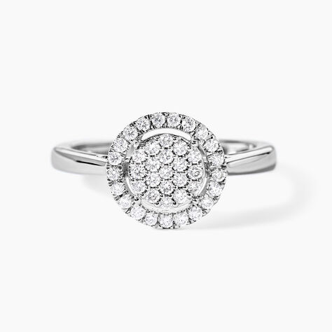 Bague Or Blanc Nawra Diamants Synth&eacute;tiques - Bagues avec pierre Femme | Histoire d&rsquo;Or