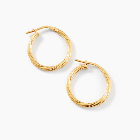Cr&eacute;oles Youri Argent Dor&eacute; A L'Or 750/1000 - Boucles d'oreilles cr&eacute;oles Femme | Histoire d&rsquo;Or