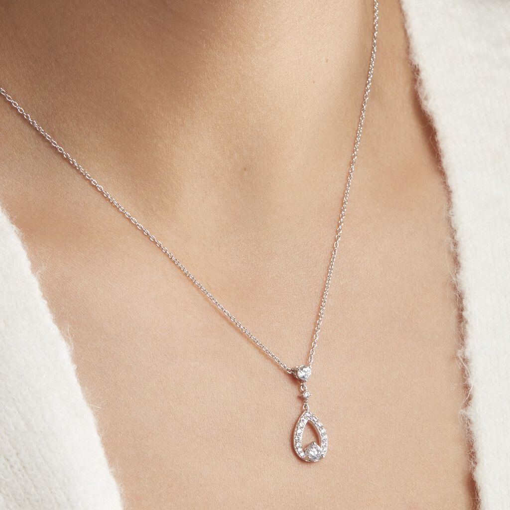 Collier Istanbul Argent Blanc Oxyde De Zirconium - Colliers fantaisie Femme | Histoire d’Or