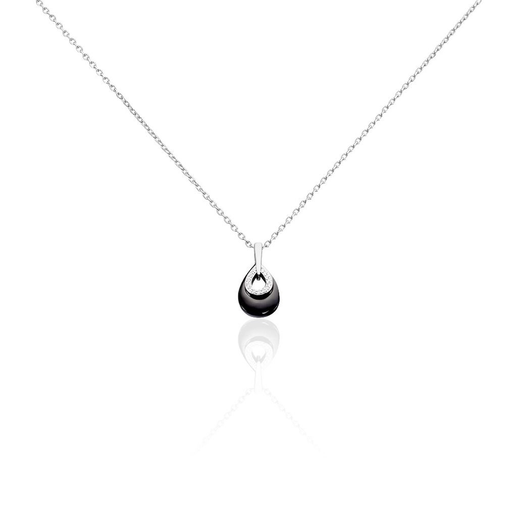 Collier Héléane Argent Blanc Céramique Et Oxyde De Zirconium - Colliers fantaisie Femme | Histoire d’Or