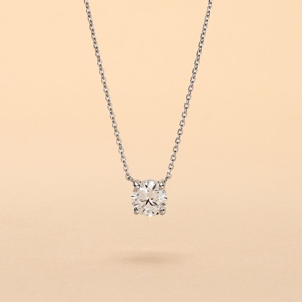 Collier Collection Aphrodite Or Blanc Diamant Synthetique - Colliers Femme | Histoire d’Or