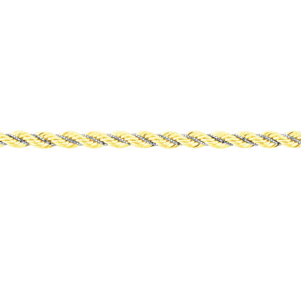 Bracelet Jerryenne Maille Corde Et Venitienne Or Bicolore - Bracelets chaîne Femme | Histoire d’Or