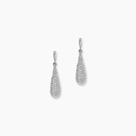 Boucles D'oreilles Puces Celine Or Blanc Diamant - Boucles d'oreilles pendantes Femme | Histoire d&rsquo;Or