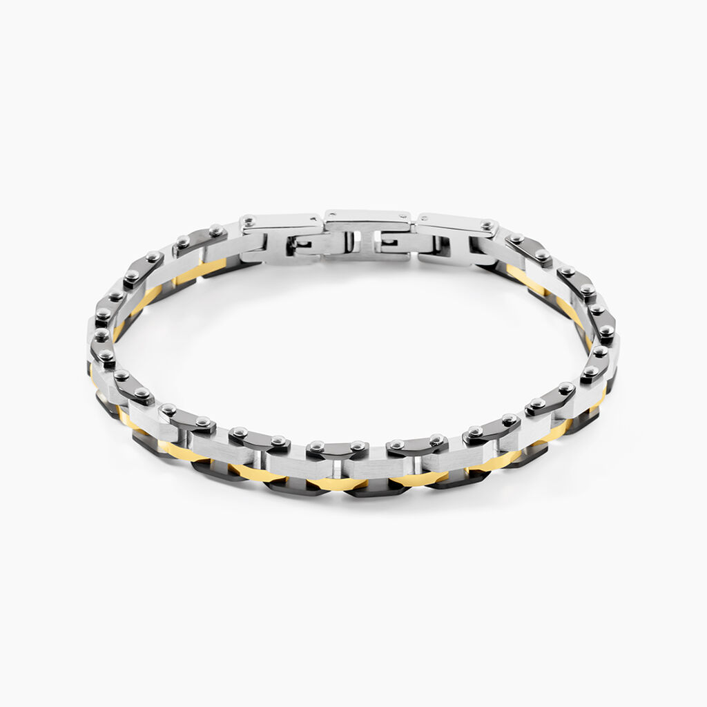Bracelet M&eacute;tal Acier Tricolore - F&ecirc;te des p&egrave;res Homme | Histoire d&rsquo;Or