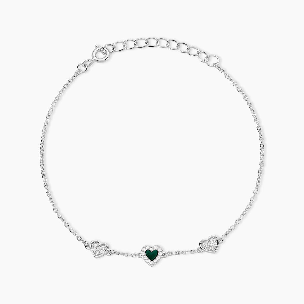 Bracelet Lovia Argent Blanc Malachite Oxyde De Zirconium - Bracelets Femme | Histoire d&rsquo;Or