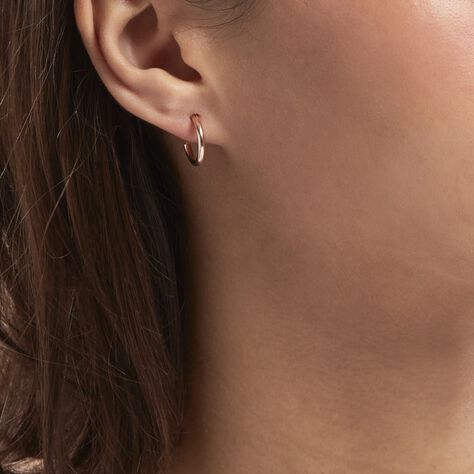 Créoles Argent Rose Olympia - Boucles d'oreilles créoles Femme | Histoire d’Or