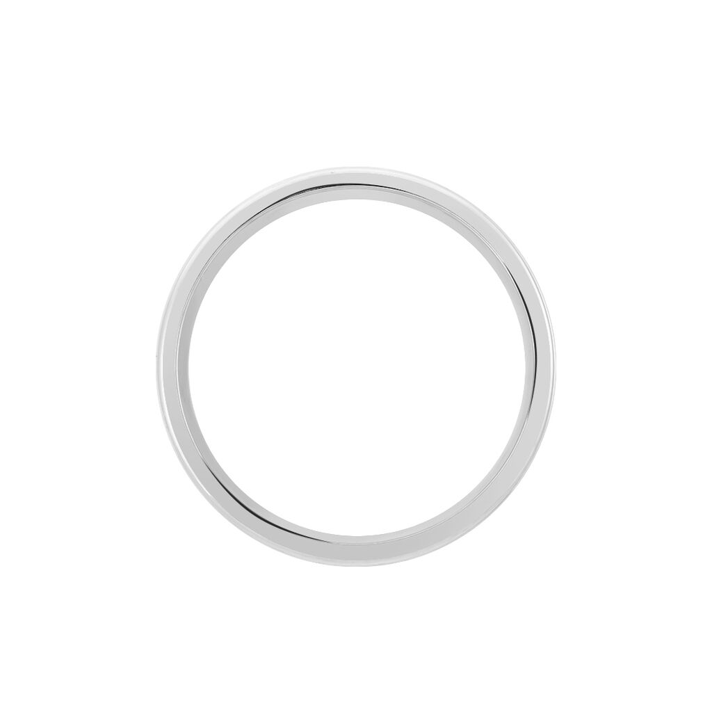 Alliance Mae-lou Ruban Plat Argent Blanc - Alliances Unisex | Histoire d’Or