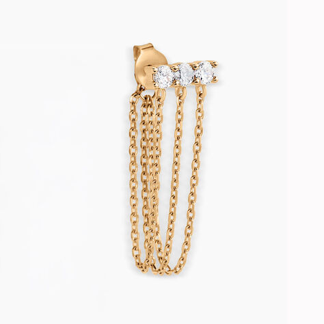 Boucle D'oreille Unitaire Pendante Serenity Plaqu&eacute; Or Jaune Oxyde - Boucles d'oreilles fantaisie Femme | Histoire d&rsquo;Or