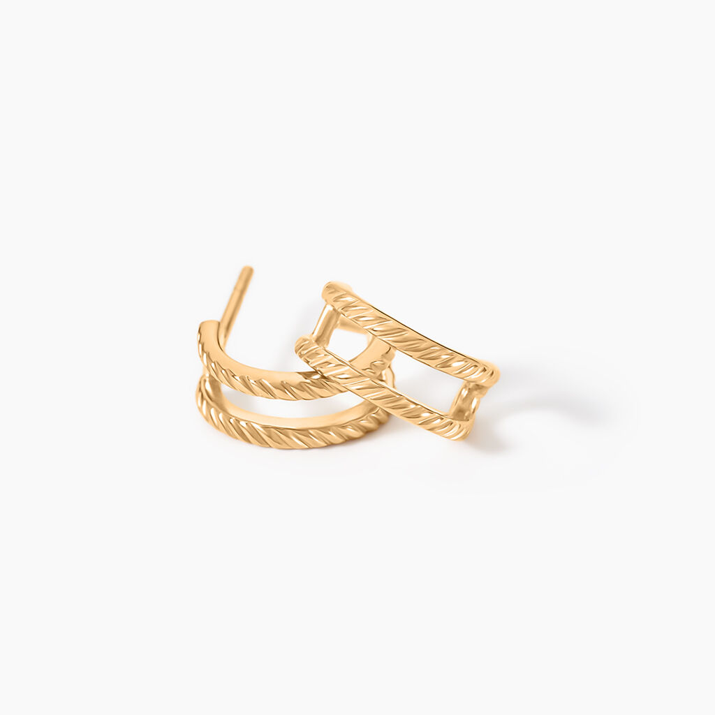 Cr&eacute;oles Thalassa Plaqu&eacute; Or Jaune - Boucles d'oreilles cr&eacute;oles Femme | Histoire d&rsquo;Or