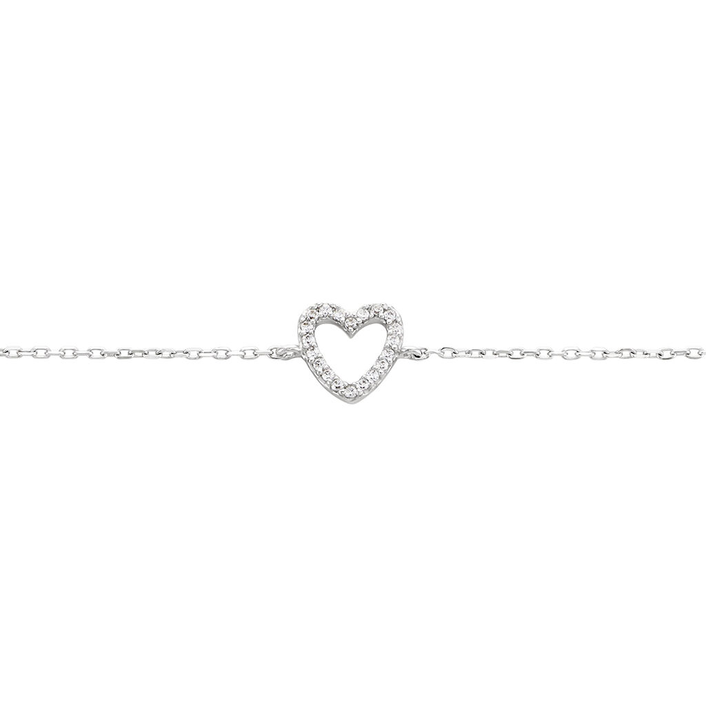 Bracelet Sassa Argent Blanc Oxyde De Zirconium - Bracelets Coeur Femme | Histoire d’Or