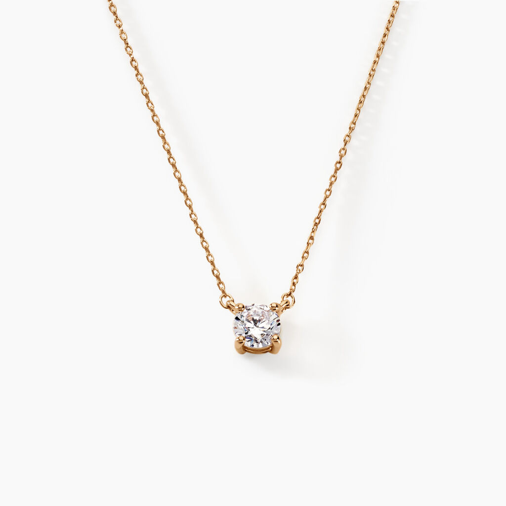Collier Nilay Plaque Or Doré Oxyde De Zirconium