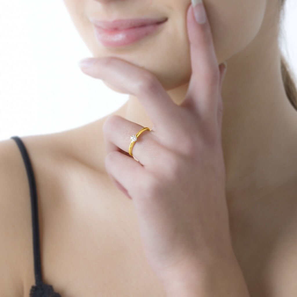 Bague Solitaire Seynabou Or Jaune Diamant - Bagues solitaires Femme | Histoire d’Or