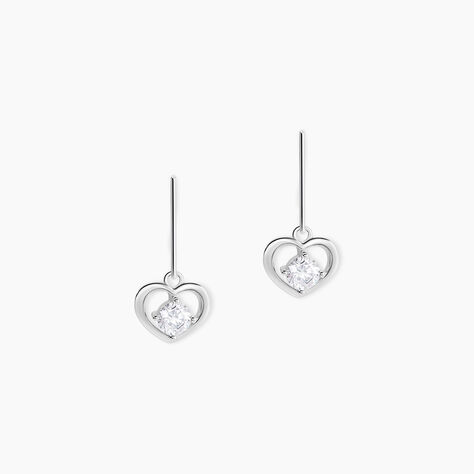 Boucles D'oreilles Pendantes Nalan Argent Blanc Oxyde De Zirconium - Boucles d'oreilles fantaisie Femme | Histoire d&rsquo;Or