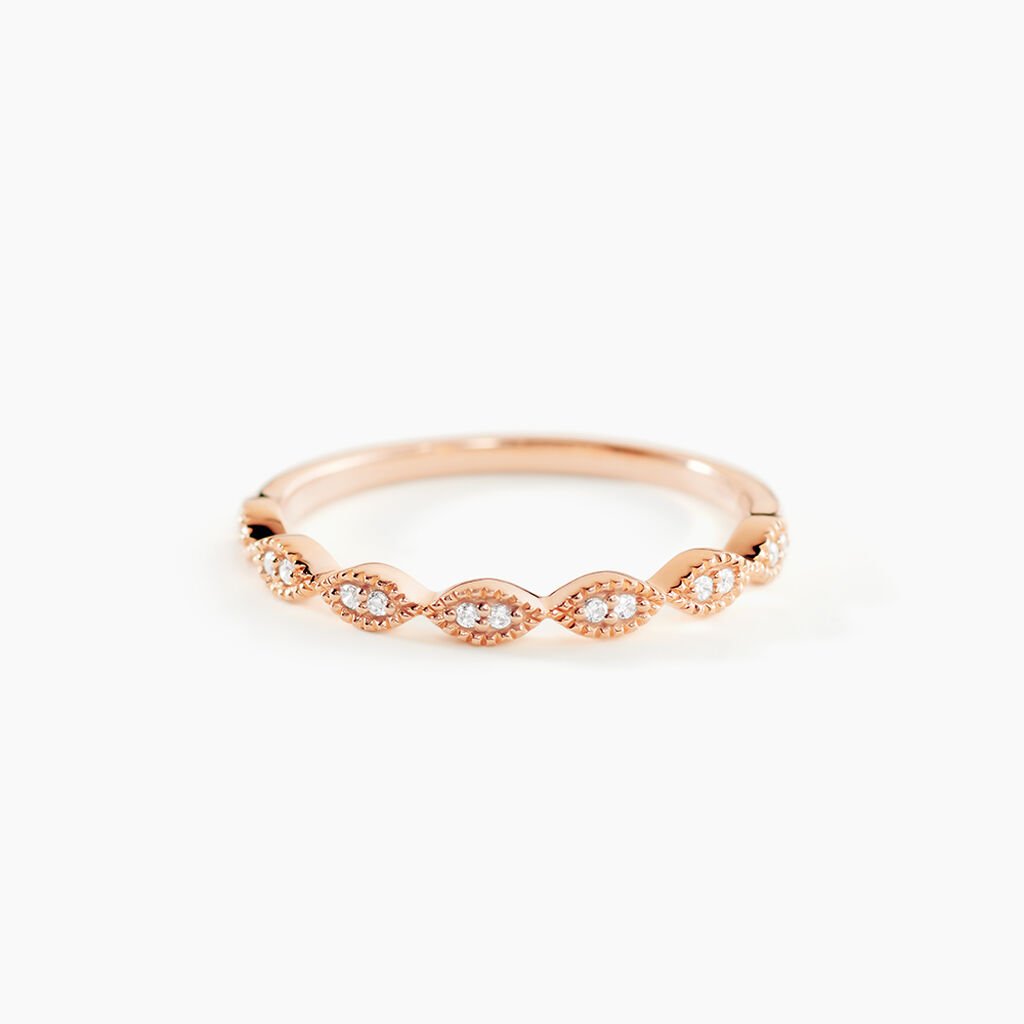 Bague Hestia Or Rose Oxyde De Zirconium - Bagues avec pierre Femme | Histoire d&rsquo;Or