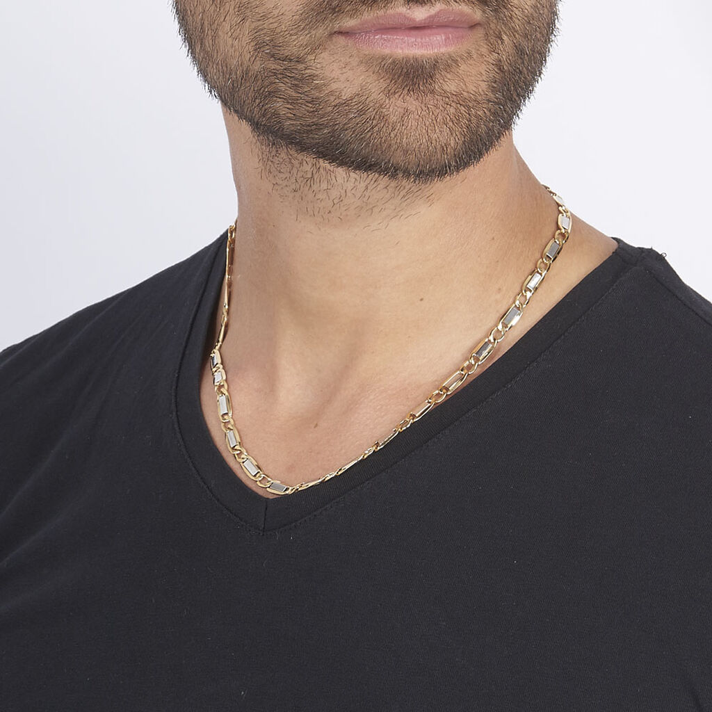 Collier Danae Plaquette Or Bicolore - Chaines Homme | Histoire d’Or