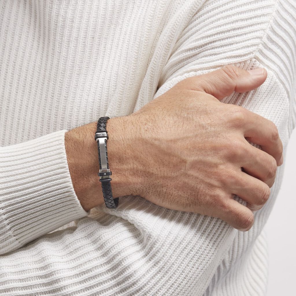 Bracelet Acier Blanc Ludovic Oxyde De Zirconium - Bracelets Homme | Histoire d’Or